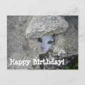 Carte Postale Joyeux anniversaire mignon chat se cachant (Devant)