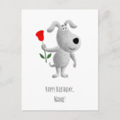 Carte Postale Joyeux Anniversaire mignon Chien Chien Chien Rouge (Devant)