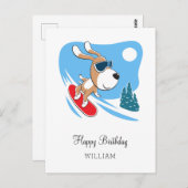 Carte Postale Joyeux anniversaire mignon Chien Chien Chiot Puppy (Devant / Derrière)