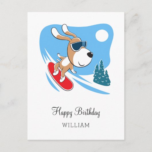 Carte Postale Joyeux anniversaire mignon Chien Chien Chiot Puppy (Devant)