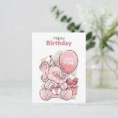 Carte postale joyeux anniversaire mignonne (Debout devant)