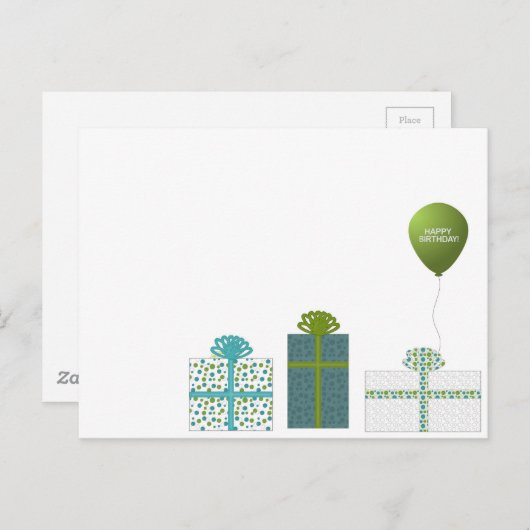 Carte Postale Joyeux anniversaire minimaliste moderne (Devant / Derrière)