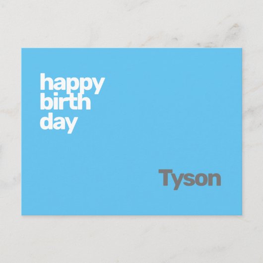 Carte Postale Joyeux Anniversaire minimaliste simple moderne (Devant)