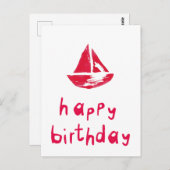 Carte Postale Joyeux anniversaire mit Boot (Devant / Derrière)