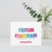 Carte Postale Joyeux Anniversaire Moderne et Coloré (Debout devant)