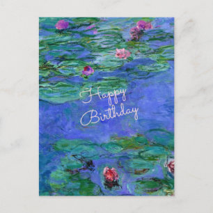 Carte Postale Joyeux anniversaire : Monet's Water Lilies art cél