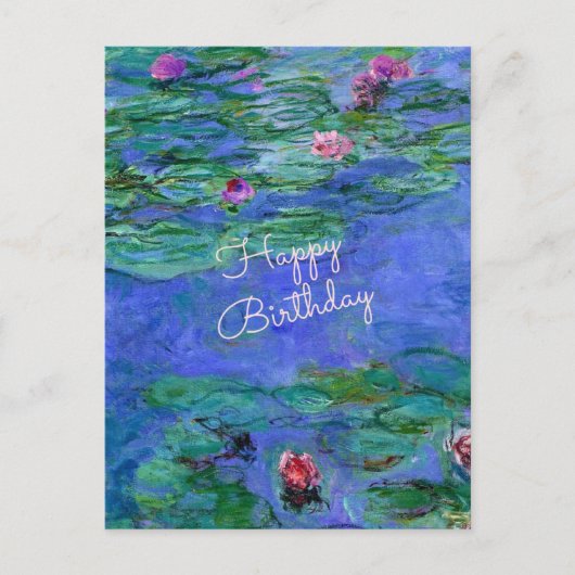 Carte Postale Joyeux anniversaire : Monet's Water Lilies art cél (Devant)