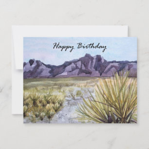 Carte Postale Joyeux Anniversaire Montagnes de Cactus du Désert 