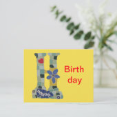 Carte Postale Joyeux Anniversaire Mosaïque Horizontal Cust. Cart (Debout devant)