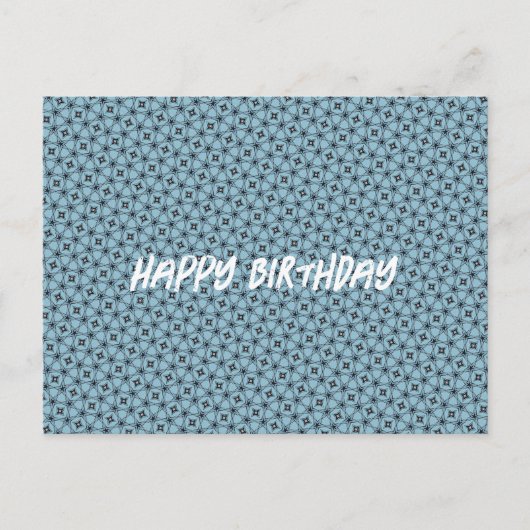 Carte Postale Joyeux Anniversaire Motif Abstrait Noir et Bleu (Devant)