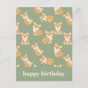 Carte Postale Joyeux Anniversaire Motif De Corgi Mignon pour Ama