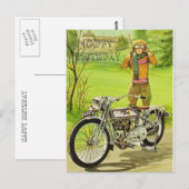 Carte Postale Joyeux anniversaire moto (Devant / Derrière)