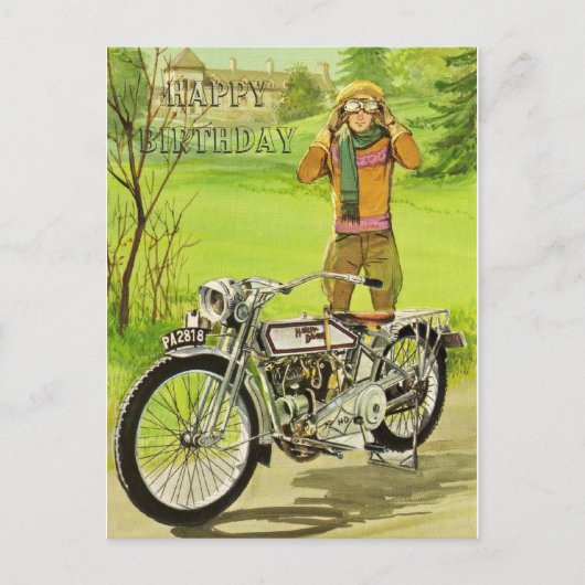 Carte Postale Joyeux anniversaire moto (Devant)