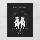 Carte Postale Joyeux Anniversaire Mystique Gémeaux Horoscope du  (Devant)