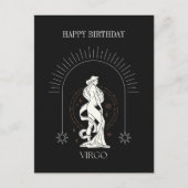 Carte Postale Joyeux Anniversaire Mystique Vierge Zodiaque Horos (Devant)