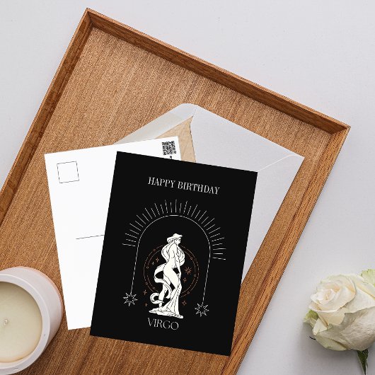 Carte Postale Joyeux Anniversaire Mystique Vierge Zodiaque Horos