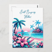 Carte Postale Joyeux Anniversaire | Océan en Pixel Art (Devant / Derrière)