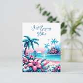 Carte Postale Joyeux Anniversaire | Océan Pixel Art (Debout devant)