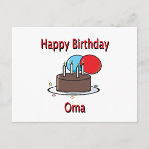 Carte Postale Joyeux anniversaire Oma Allemand Grand-mère Design