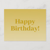 Carte Postale Joyeux anniversaire ! Or (couleur ombrée modifiabl (Devant)