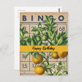 Carte Postale Joyeux Anniversaire Oranges Vintage (Devant / Derrière)