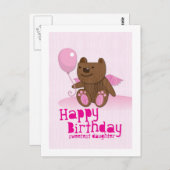 Carte Postale Joyeux anniversaire ours fille la plus douce! (Devant / Derrière)