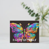 Carte Postale Joyeux Anniversaire Papillon Artistique (Debout devant)