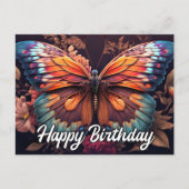 Carte Postale Joyeux Anniversaire Papillon au Repos Collage (Devant)
