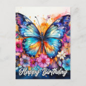 Carte Postale Joyeux Anniversaire | Papillon Coloré Magnifique (Devant)