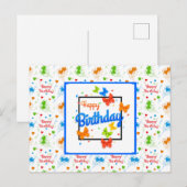 Carte Postale Joyeux Anniversaire Papillons (Devant / Derrière)