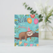 Carte Postale Joyeux Anniversaire Paresseux (Debout devant)