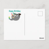 Carte Postale Joyeux Anniversaire Paresseux (Dos)