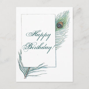 Carte Postale Joyeux Anniversaire Peacock Feather Inspirationnel
