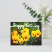 Carte postale Joyeux Anniversaire Pensée jaune #1 (Debout devant)