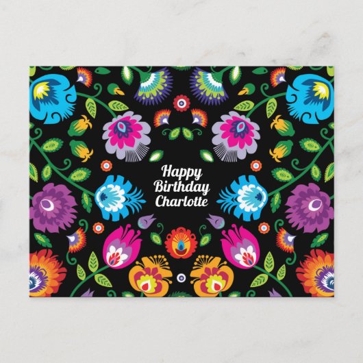 Carte Postale 🎁 Joyeux anniversaire personnalisable folklore ca (Devant)