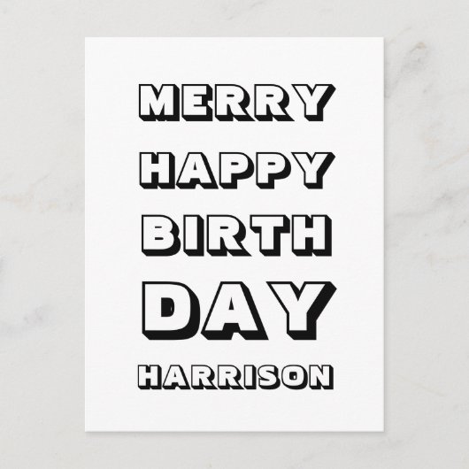 Carte Postale Joyeux anniversaire personnalisé Noël moderne (Devant)