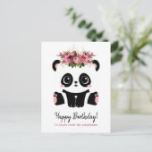 Carte Postale Joyeux anniversaire personnalisé panda mignon (Debout devant)