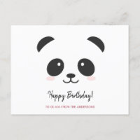 Joyeux anniversaire personnalisé panda mignon noir