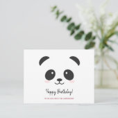 Carte Postale Joyeux anniversaire personnalisé panda mignon noir (Debout devant)
