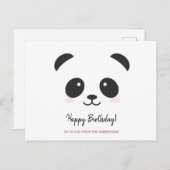 Carte Postale Joyeux anniversaire personnalisé panda mignon noir (Devant / Derrière)