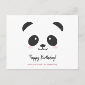 Carte Postale Joyeux anniversaire personnalisé panda mignon noir (Devant)