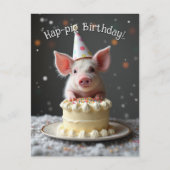 Carte Postale Joyeux anniversaire petit cochon (Devant)