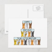 Carte Postale Joyeux Anniversaire Petit Frère Cute Cats. (Devant / Derrière)