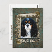 Carte Postale Joyeux Anniversaire - Pierres - Cavalier (Devant / Derrière)