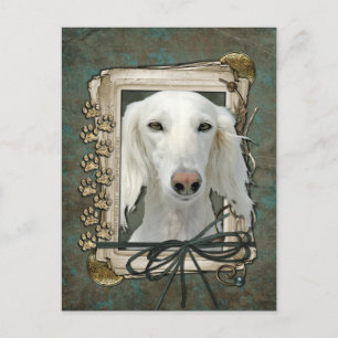 Carte Postale Joyeux Anniversaire - Pierres de pierre - Saluki