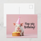 Carte Postale Joyeux anniversaire Pig ! (Devant / Derrière)
