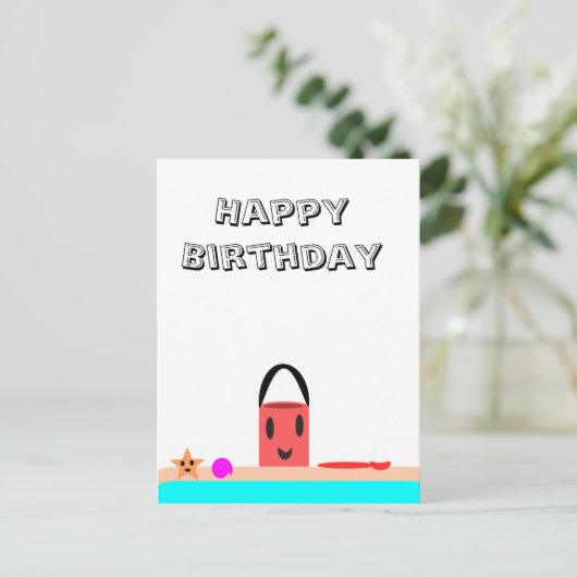 Carte Postale Joyeux Anniversaire Plage Fun (Debout devant)