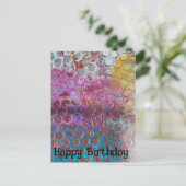 Carte Postale Joyeux Anniversaire Points Abstraits Colorés (Debout devant)