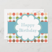 Carte Postale Joyeux anniversaire (poka dots) (Devant / Derrière)