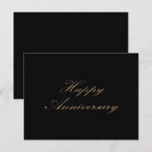 Carte Postale Joyeux Anniversaire police script or noir (Devant / Derrière)